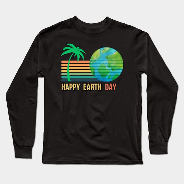 RETRO SUNSET EARTH DAY Long Sleeve T-Shirt by Lolane